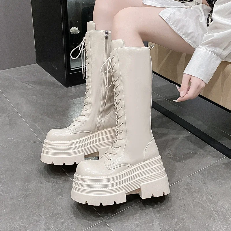 Knee High Boots Women - 10CM Stivali lunghi romani delle nuove